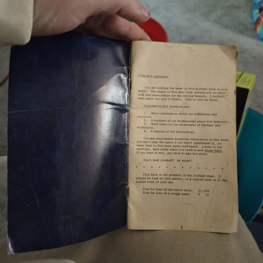 1970 Confidential National Football League (NFL) Playbook Softcover 36 Pages